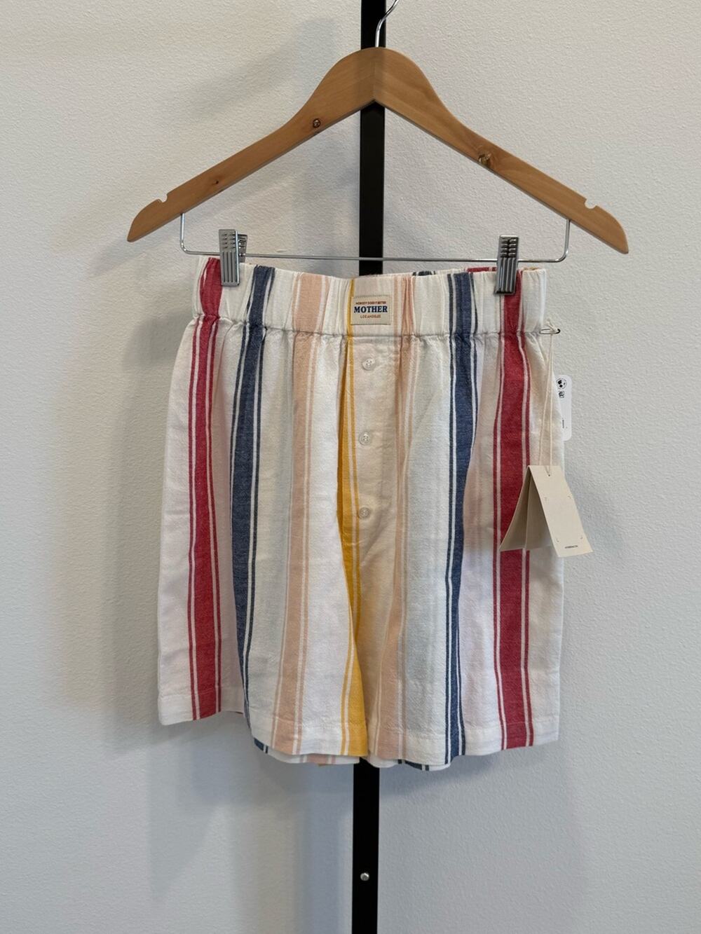 NWT MOTHER The Freeballer Short It’s A Vine High Waist Striped Luxury Preppy XS